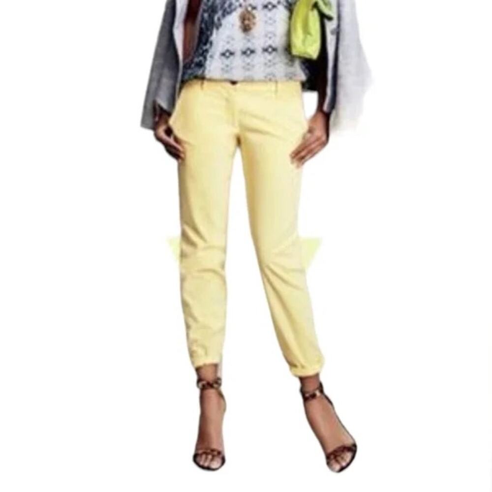 CAbi Yellow Coastal Crop Sunshine Pants Size 0 Style 820